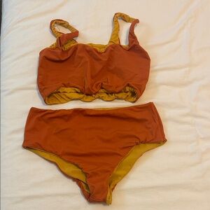 Reversible Orange and Yellow Bikini Set